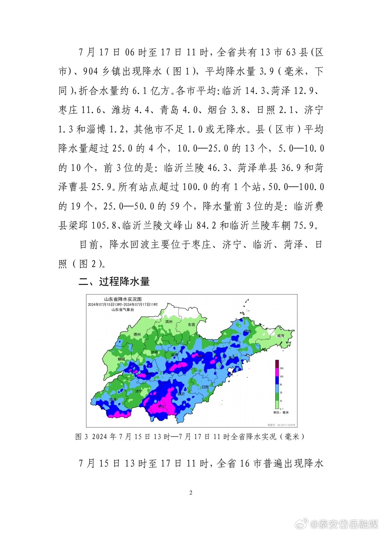 山东降雨最新情况分析与概述